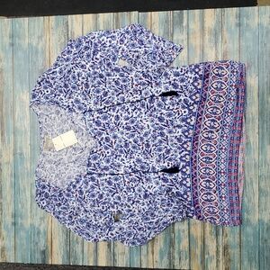 Floral Boho Blouse with Tassels Lucky Brand